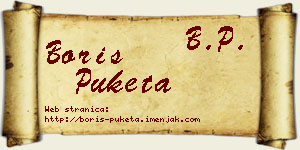 Boris Puketa vizit kartica